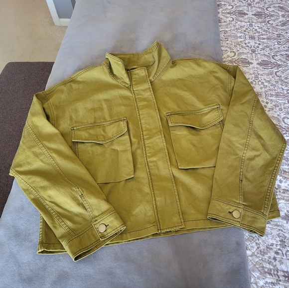 a.n.a military inspired oversized cropped jacket size XL - Picture 4 of 7